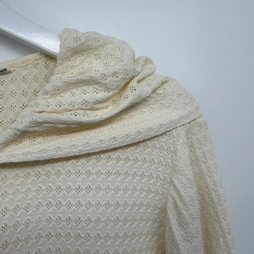 Vintage 60s Dotti Original Cover Up Top Large Hooded Tabit Zipper Coastal Beachy